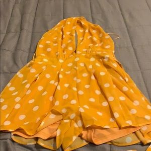 Yellow polka dot Romper